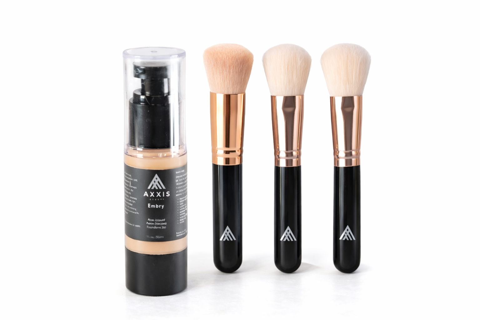 Aloe Vera Foundation + Black Obsidian Brush Set